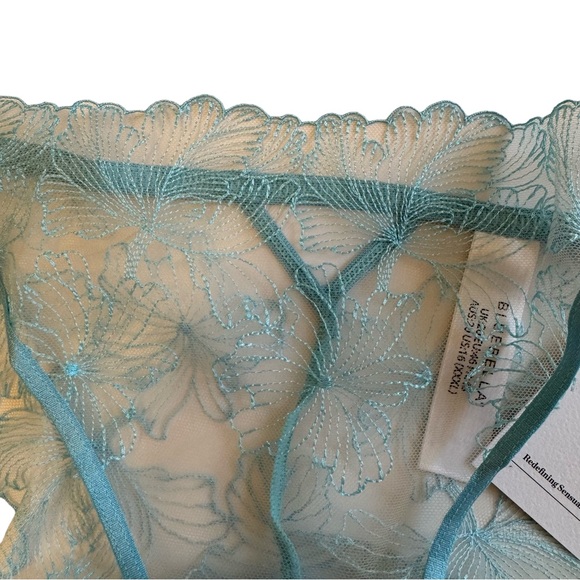 Bluebella- Alula Briefs XXXL light-blue sheer flowers mesh lace trim - Picture 6 of 12